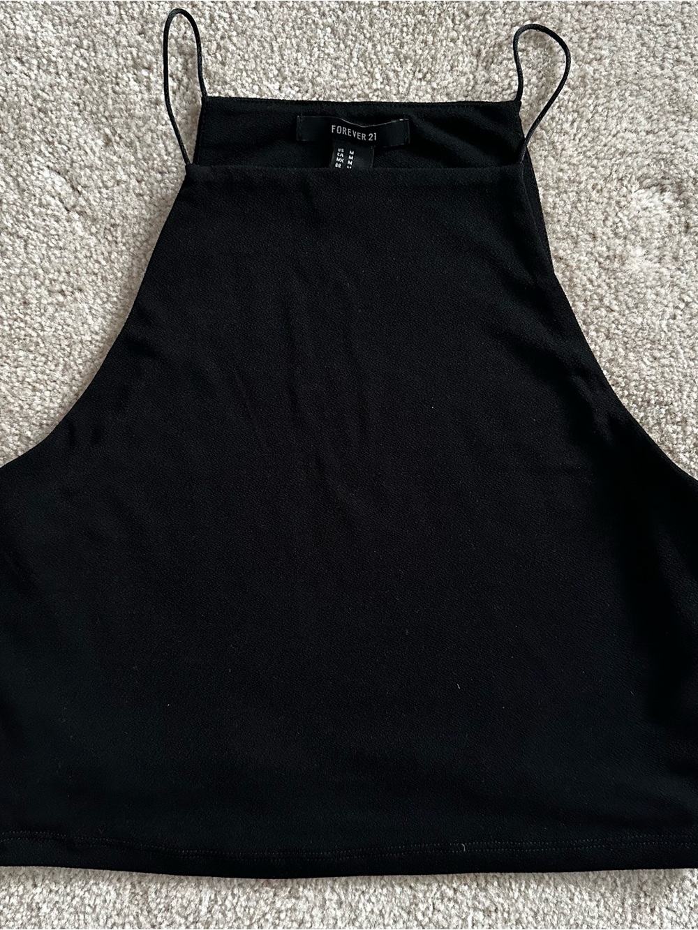 Forever 21 Black High Neck Crop Tank Top